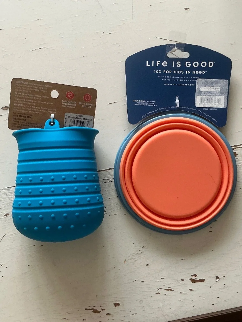 NWT Life is Good Travel Bowl & Arcadia Trail Paw Cleaner & Brush
